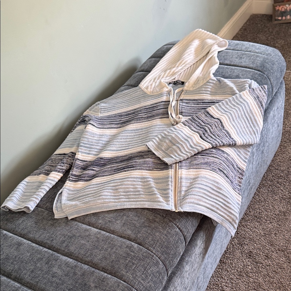 Angel White and Gray Hooded Sweater